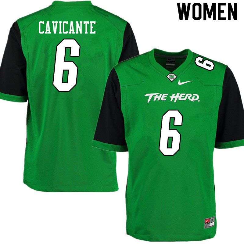 Women #6 Brian Cavicante Marshall Thundering Herd College Football Jerseys Sale-Gren - Click Image to Close